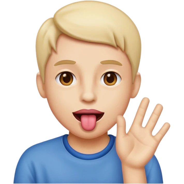Tongue out with hands on the side  emoji