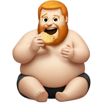 A fat ginger man eating emoji