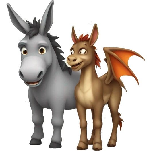 Donkey and a dragon soulmate  emoji
