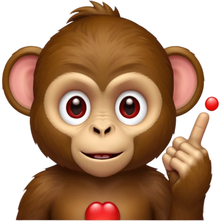 Monkey with middelfinger and a red indian dot emoji