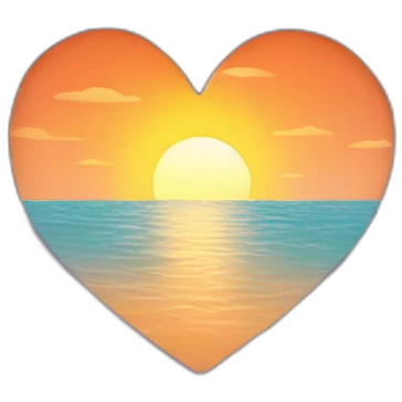 Sunrise and heart emoji