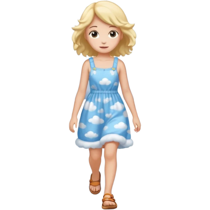 Girl walking on clouds emoji