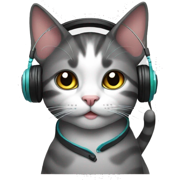 a cat with a headset emoji