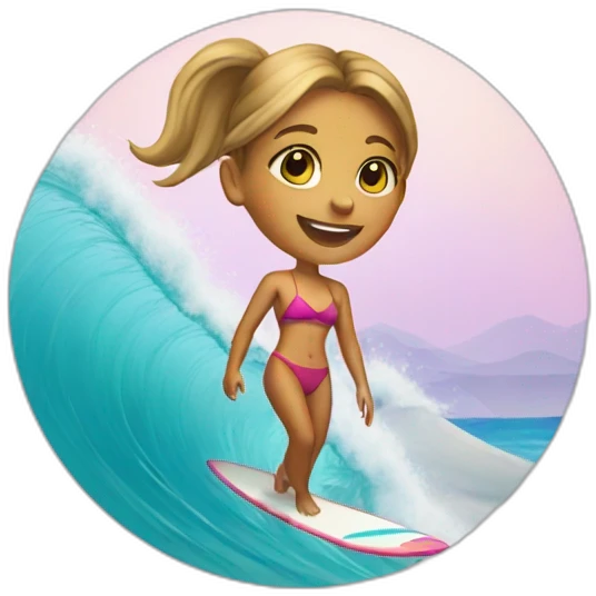 Surfer chick emoji