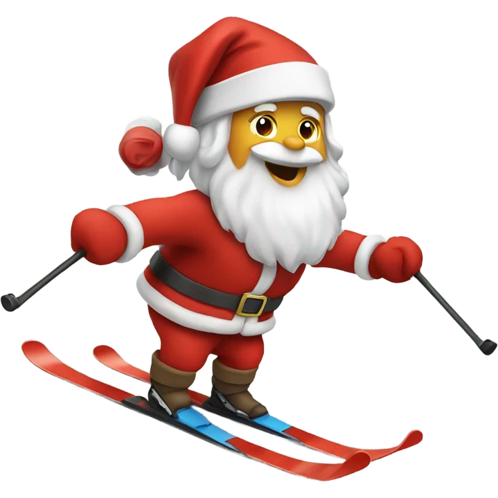 Santa skiing emoji