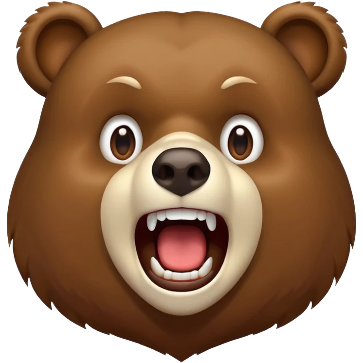 Screaming of excitement bear emoji