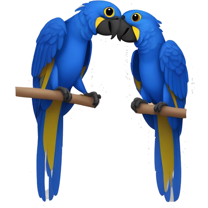 Hyacinth Macaw pair Full Body love each other emoji