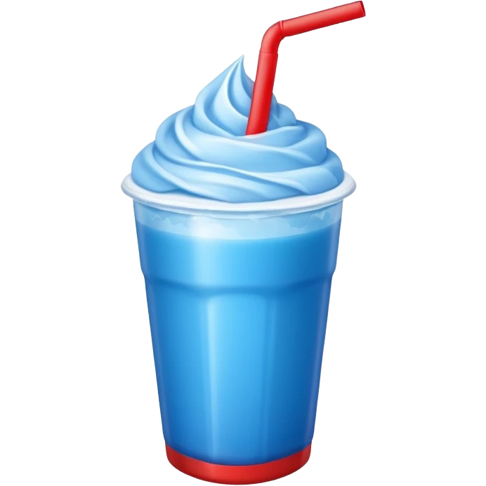 Blue slushie in a white and red cup emoji