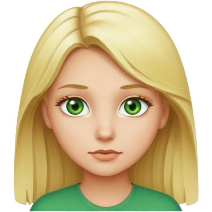 a blonde girl with green eues emoji