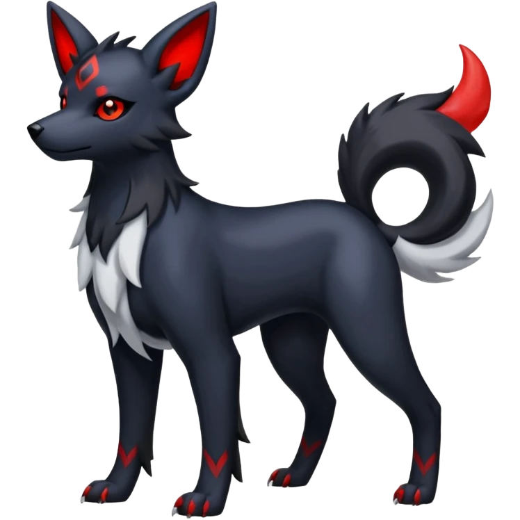 Translucent Magnificent Houndour-Absol-Zorua-Umbreon-fusion (full body) emoji