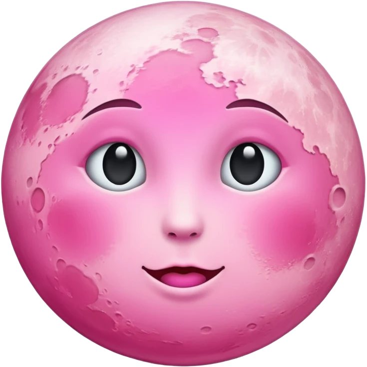 Pink moon with no face emoji