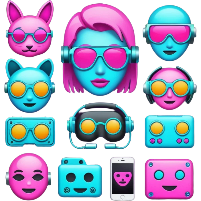 devops cyberpunk vaporwave hacker themed emoji pack emoji