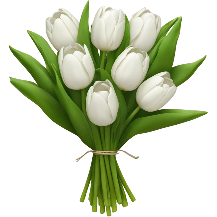 white tulip bouquet  emoji