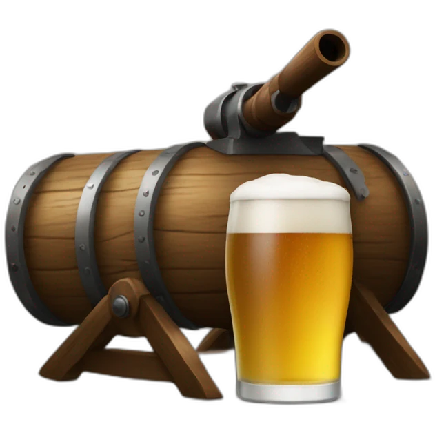 traditional canon shooting beer emoji