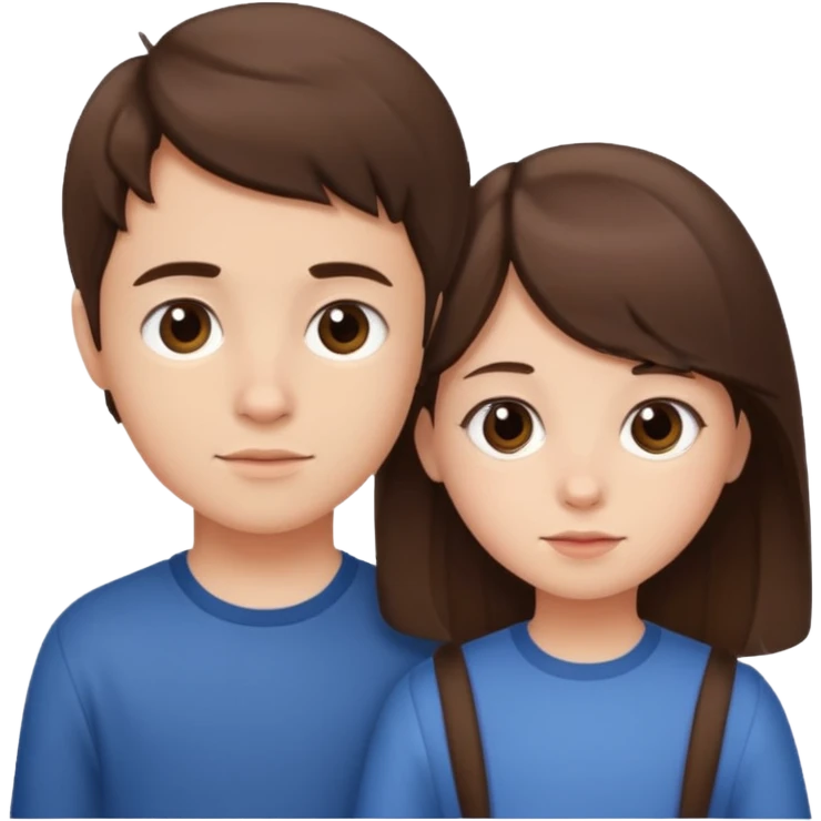 Little sister and brother (brunette) emoji