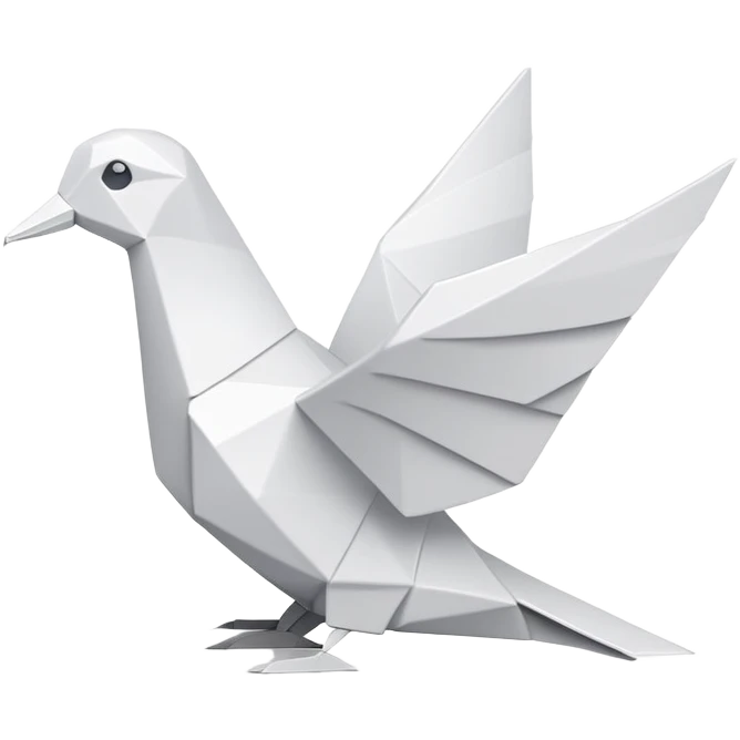 Dove origami minimalist  emoji