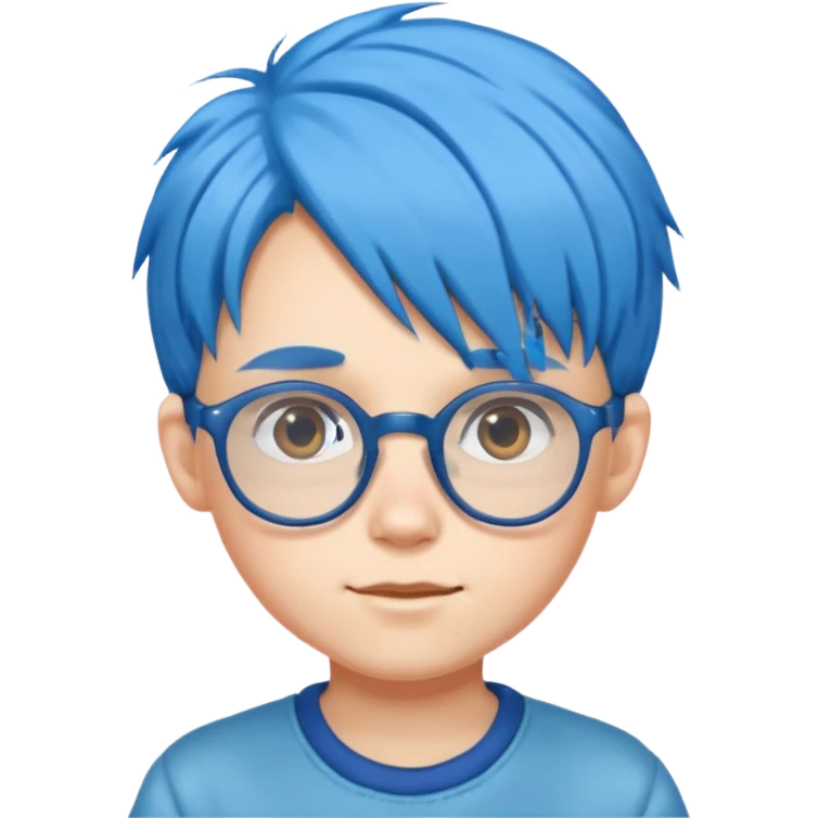 blue haired kid with glassesü emoji