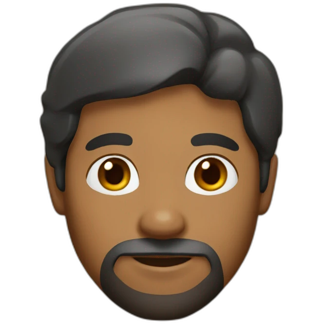 brown man with beard and ponytail emoji