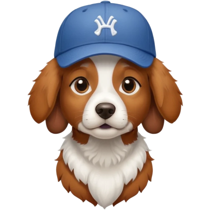 Brittany dog with baseball cap emoji