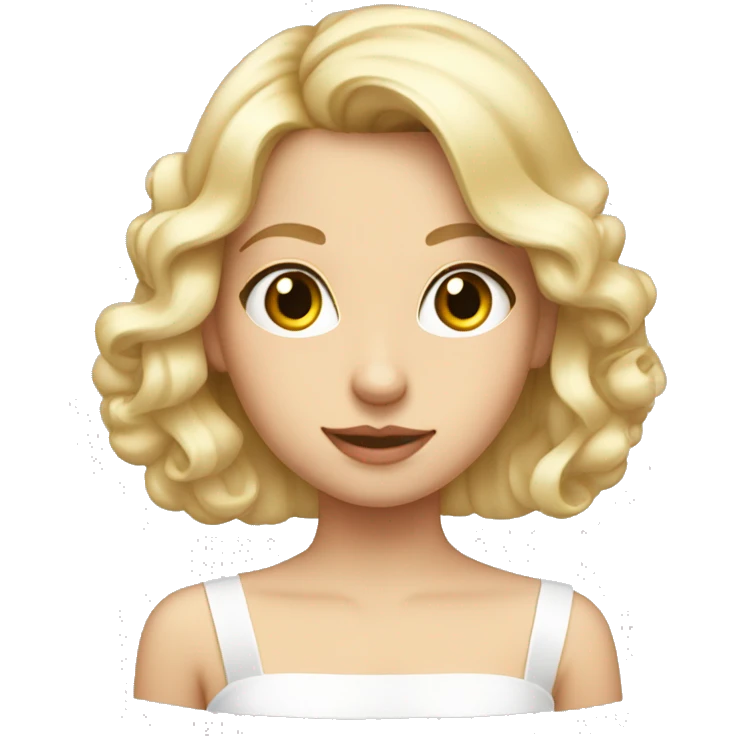 Blond girl wearing a white off shoulders top with bows on her hair  emoji