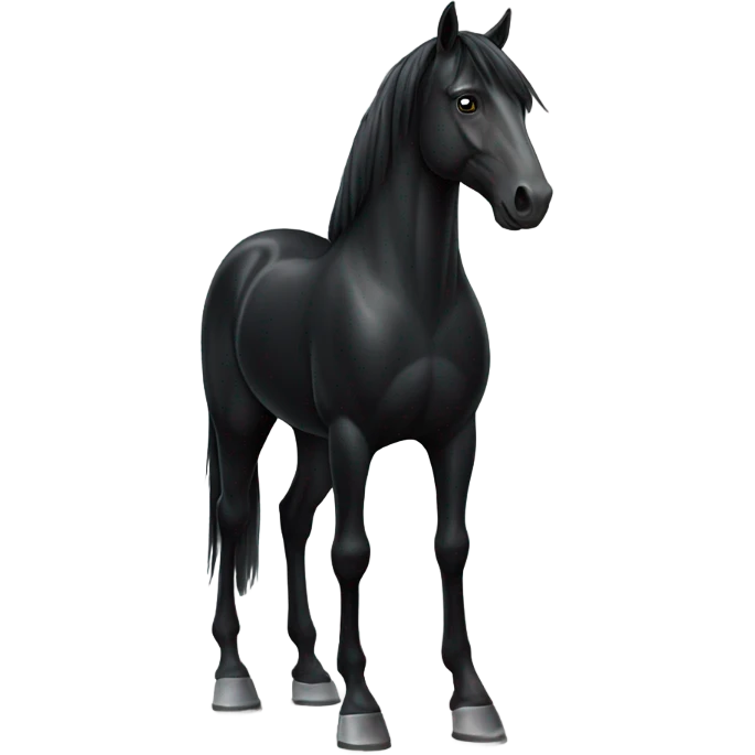 Black elegant horse emoji