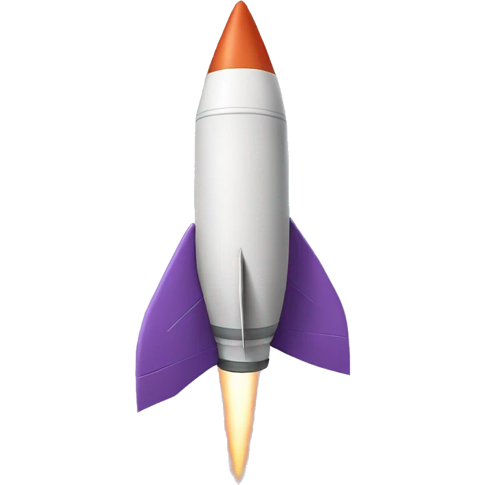 lavender rocket in a 15 degree agle emoji