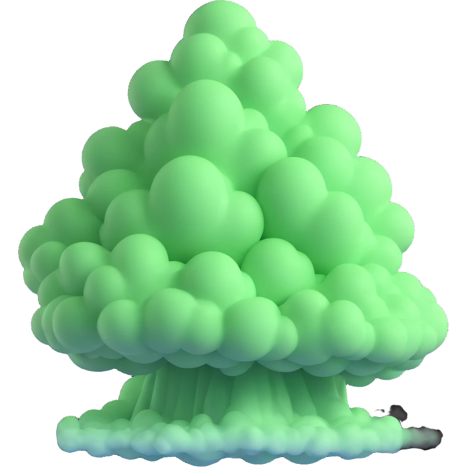 rising cloud of green smoke after explosion emoji