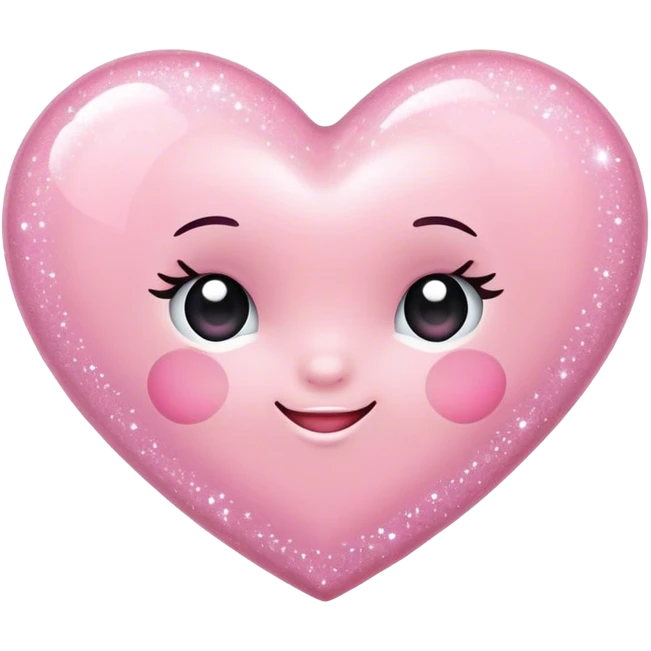 Sparkly baby pink Valentines Day heart  emoji