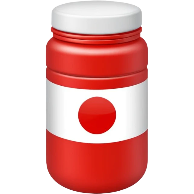 SUPLEMENTOS DEPORTIVOS EN POTE DE COLOR ROJO Y BLANCO emoji