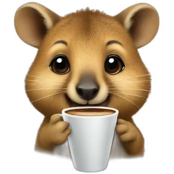 quokka wallaby with coffee emoji