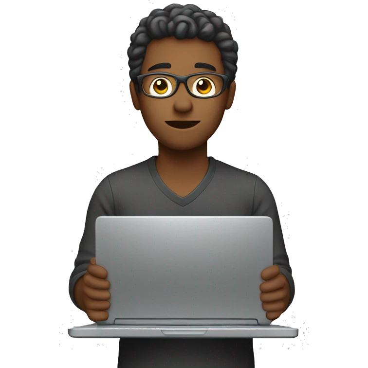 A person behind a laptop emoji