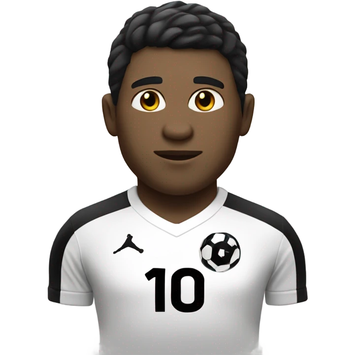 A soccer player with  shirt with white skin olor with black hair and a number 10 in his shirt  emoji