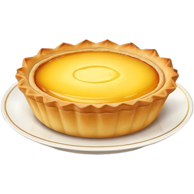Hong Kong egg tart with flaky crust and yellow custard filling emoji