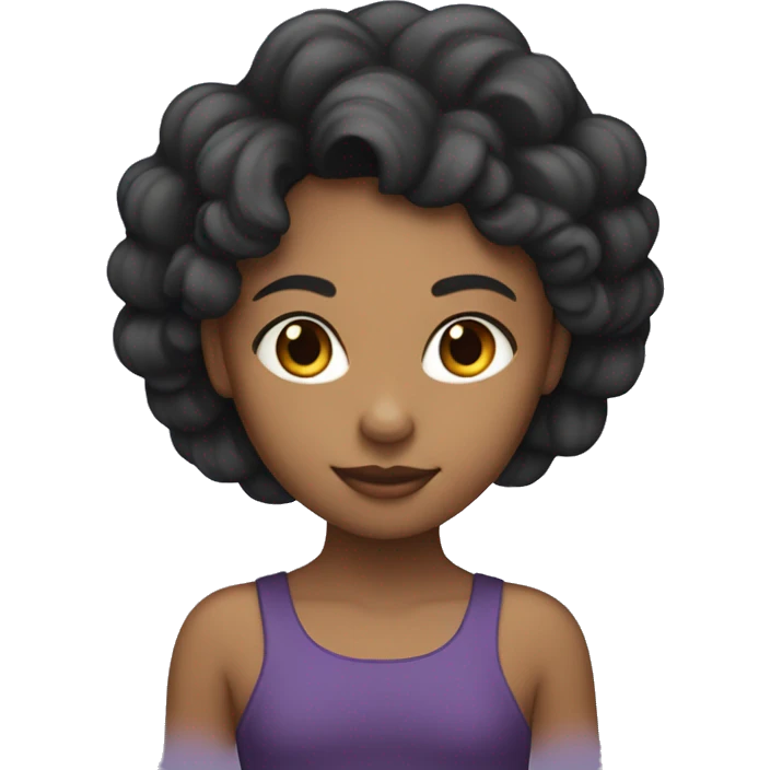 Une violette ( fleur), black ( lightskin ) girl  emoji