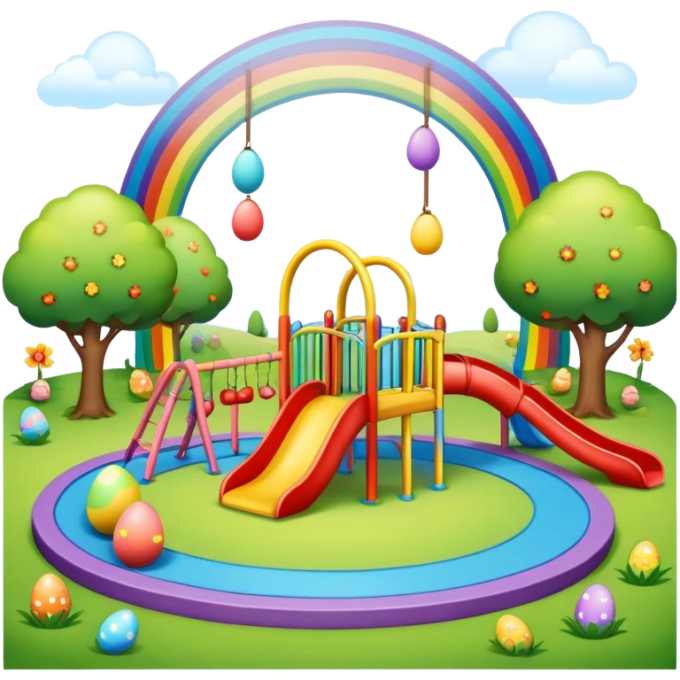 an easter rainbow play park landscape  emoji