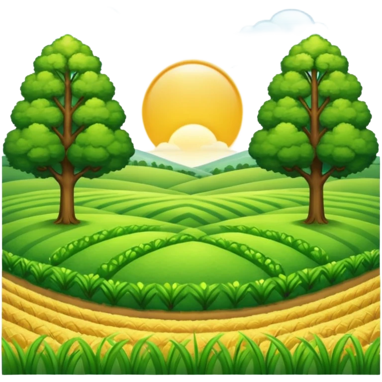 crop field with trees emoji