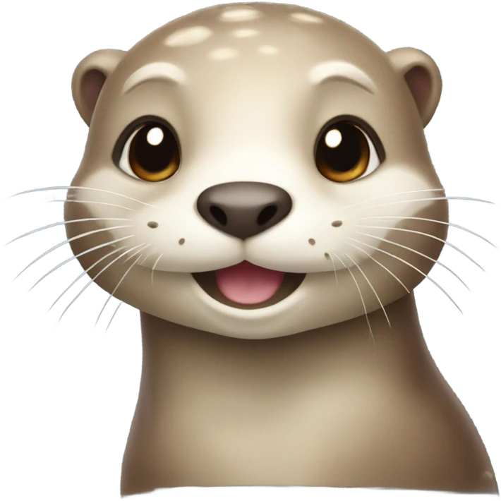 A cute and happy-looking otter face wearing seashell accessories. emoji