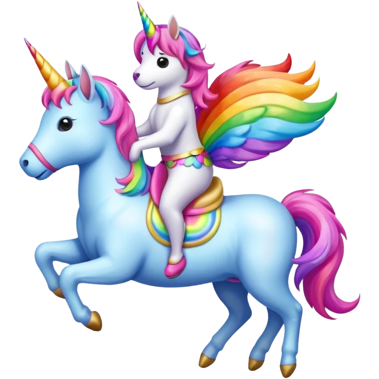 Rainbow dog on unicorn emoji