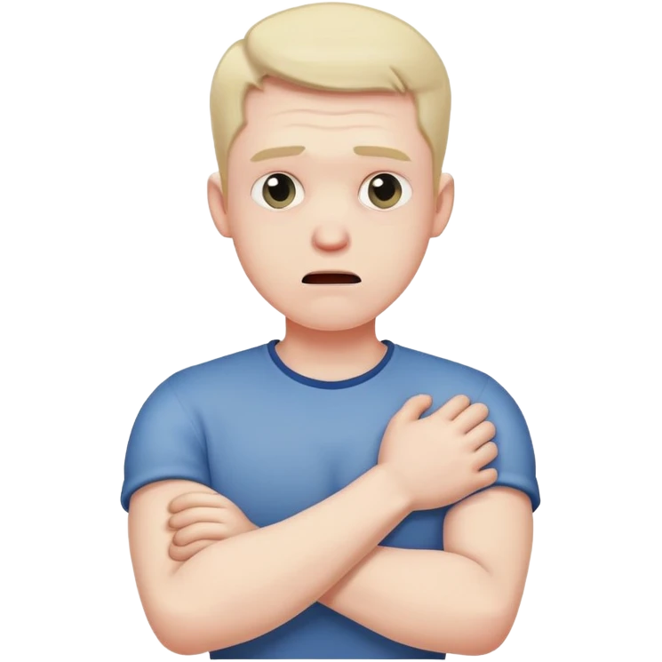 man with crossed arms choking  emoji