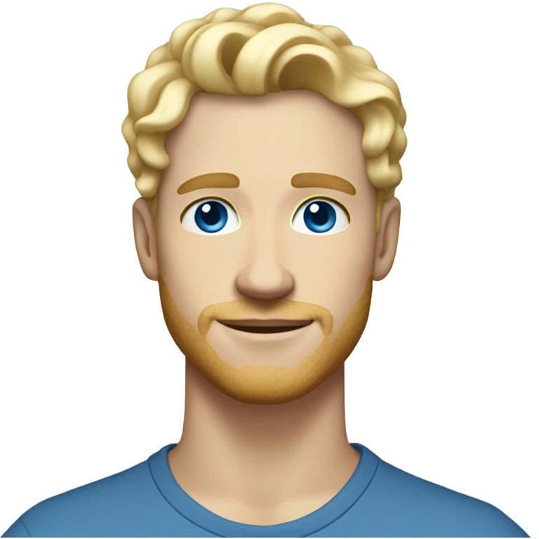 full body standing light curl blonde 30yo man blue eyed pale skin emoji