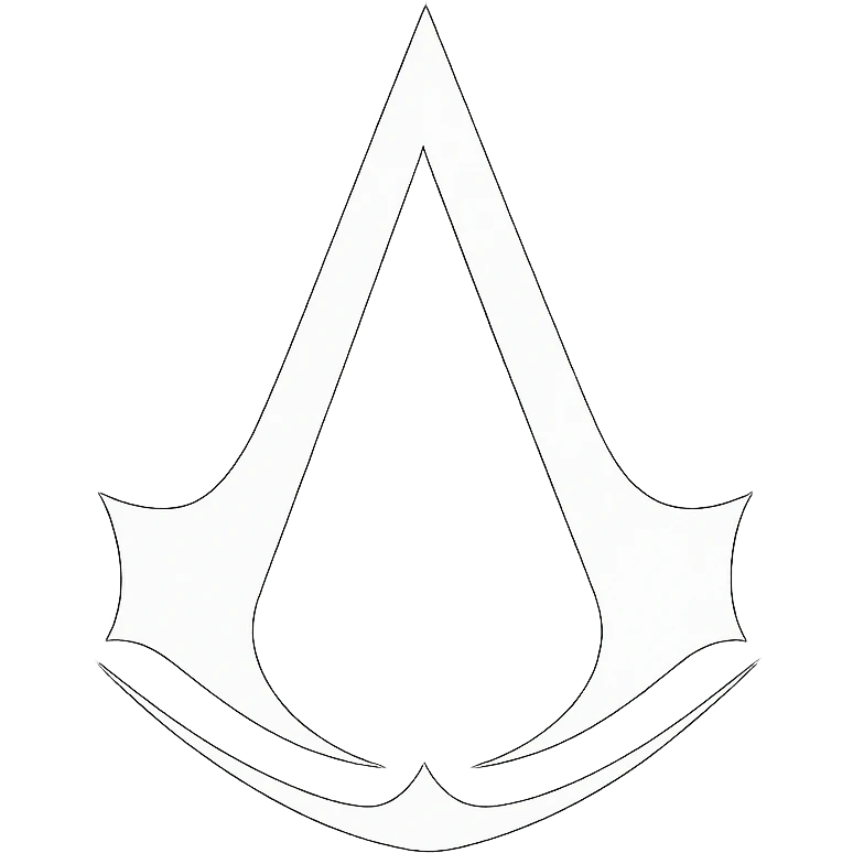 assassin's creed logo, stylized, sharp lines, iconic look emoji