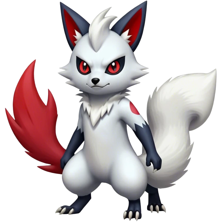 Epic Shiny Cool Edgy Badass Zangoose-Zorua-Pokemon-fakemon-hybrid-animal Full Body  emoji