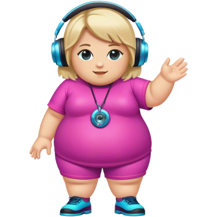 blond chubby dj in colorful outfit emoji