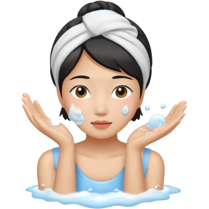 Asian Woman Washes Face emoji