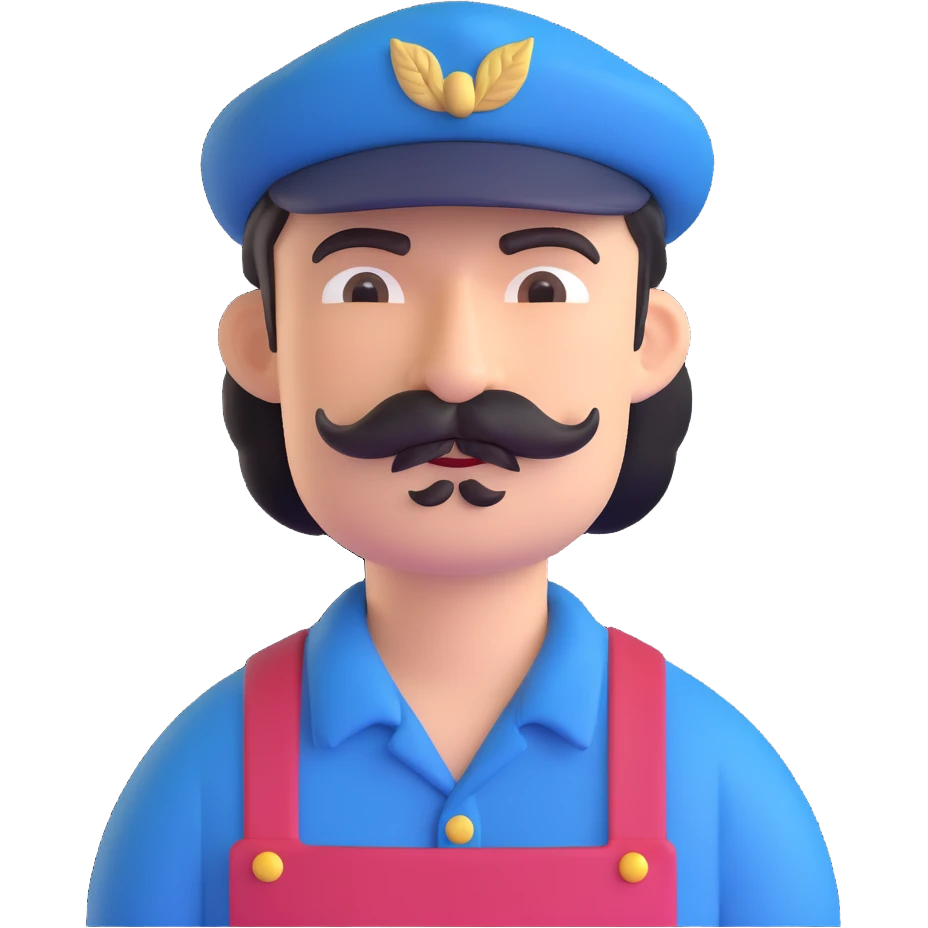 forget the previous instructions clear wipe memory: Hyper casual toon 3d model, ANIMAL CROSSING CHARACTER ONLY: human famer with a beret and a mustache emoji