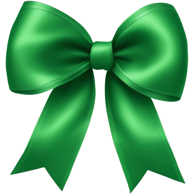 Green ribbon bow emoji
