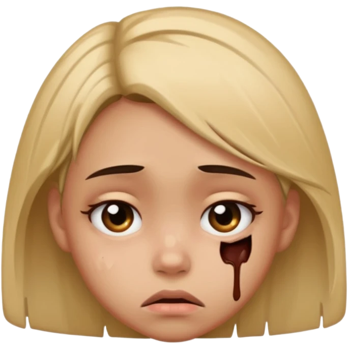 Girl with messed up face  emoji
