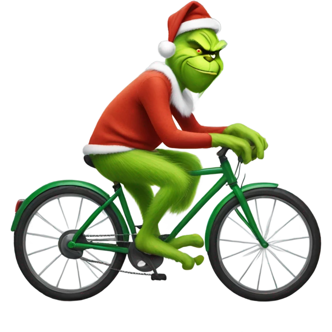 Grinch on a bike emoji