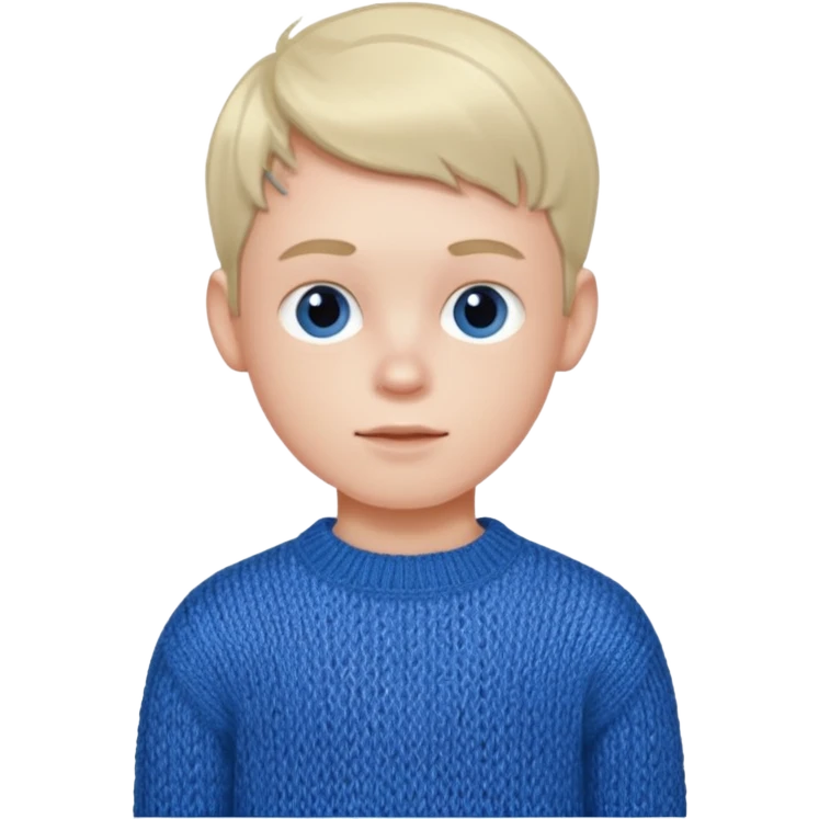 Young boy shimmering in the cold wearing sweater emoji