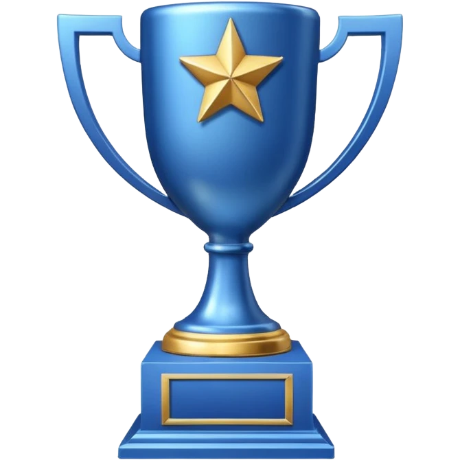 leaderboard trophy- blue and silver only emoji